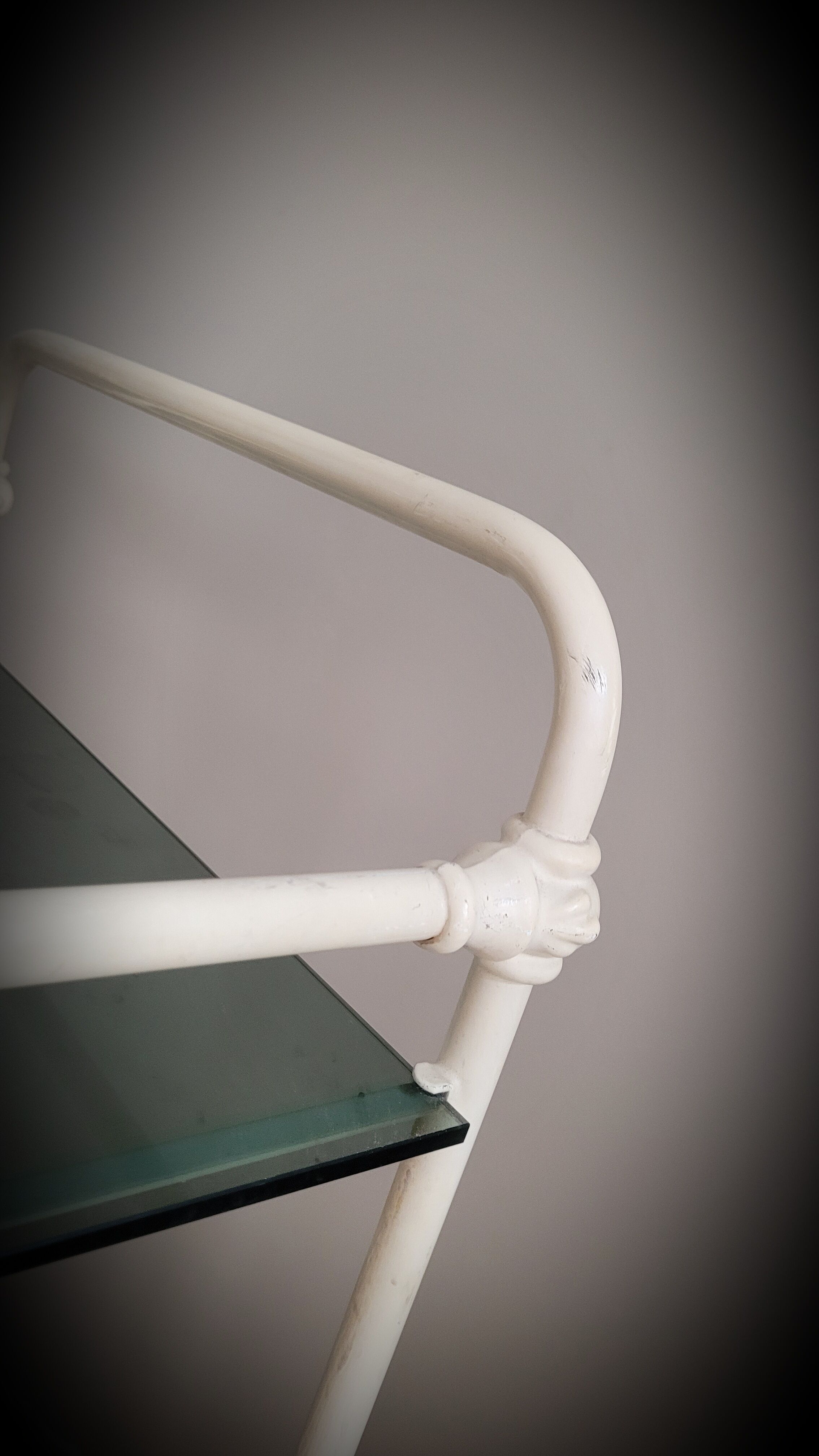 Bedside table metal glass 60s