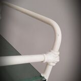 Bedside table metal glass 60s