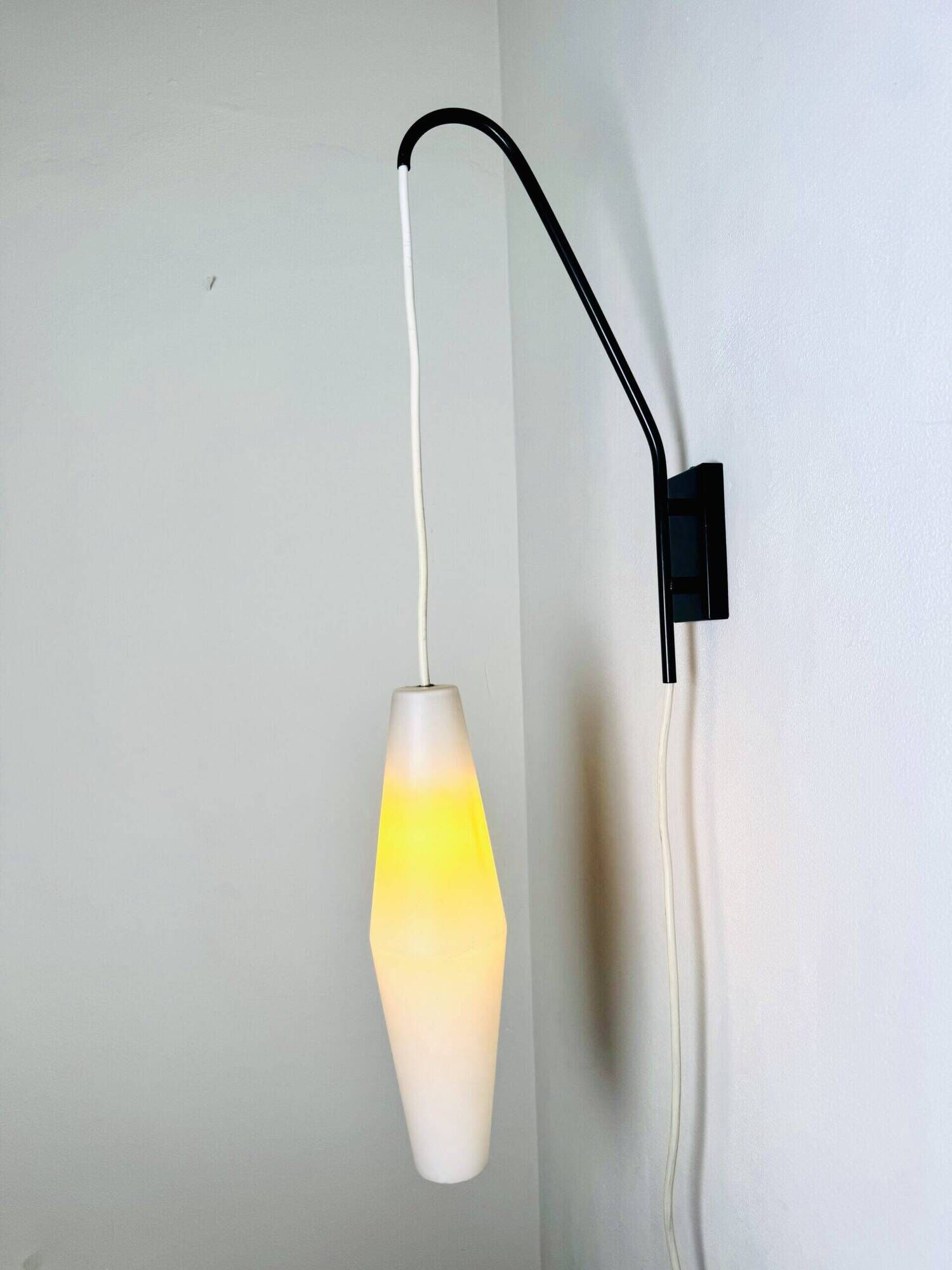 Floating Wall Lamp In Matt Opal Glass By Philips, The Netherlands 1960S