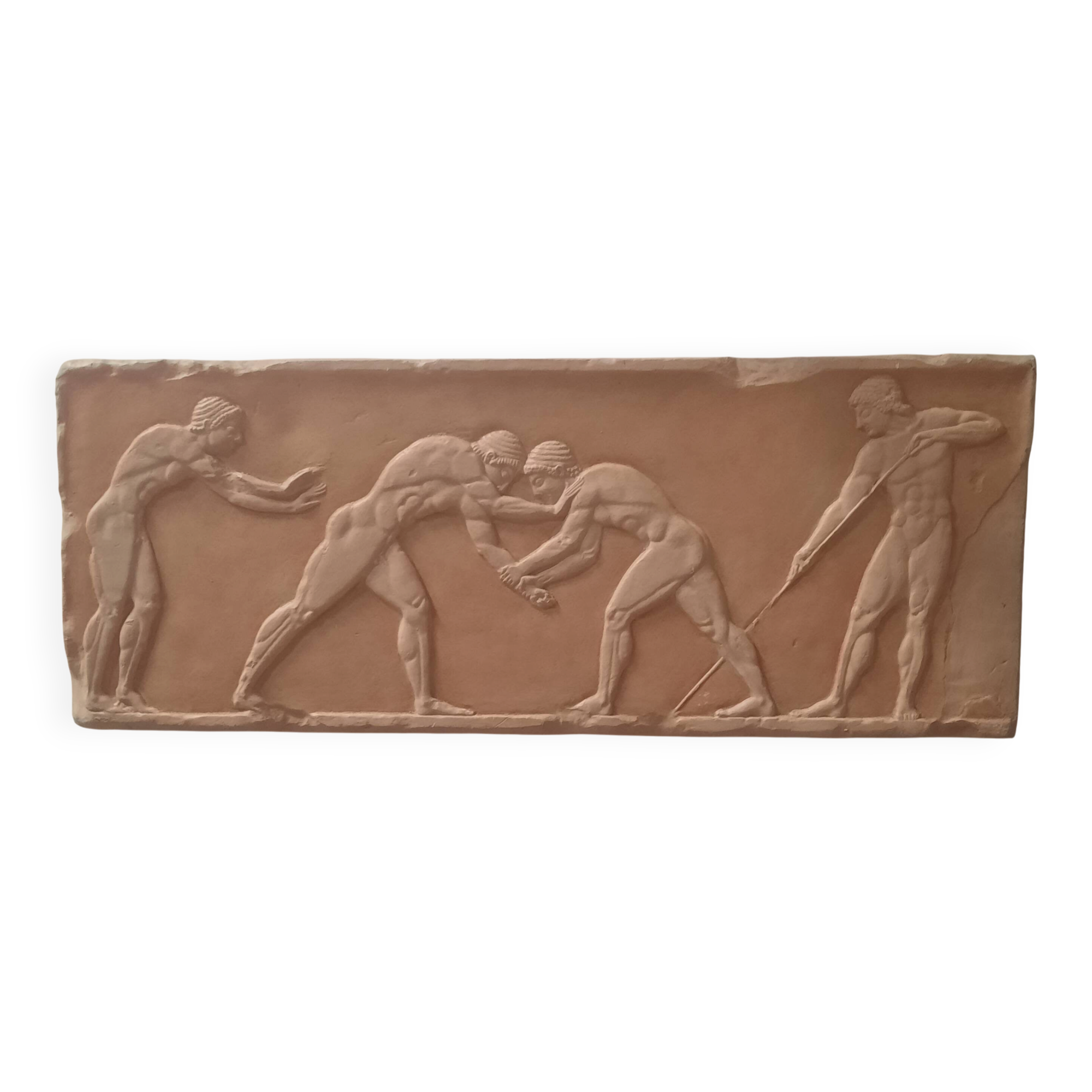 Bas-relief in the antique style featuring athletes.
