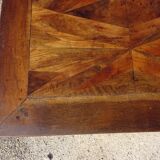 Buffet Empire, plateau en losanges, marqueterie de bois