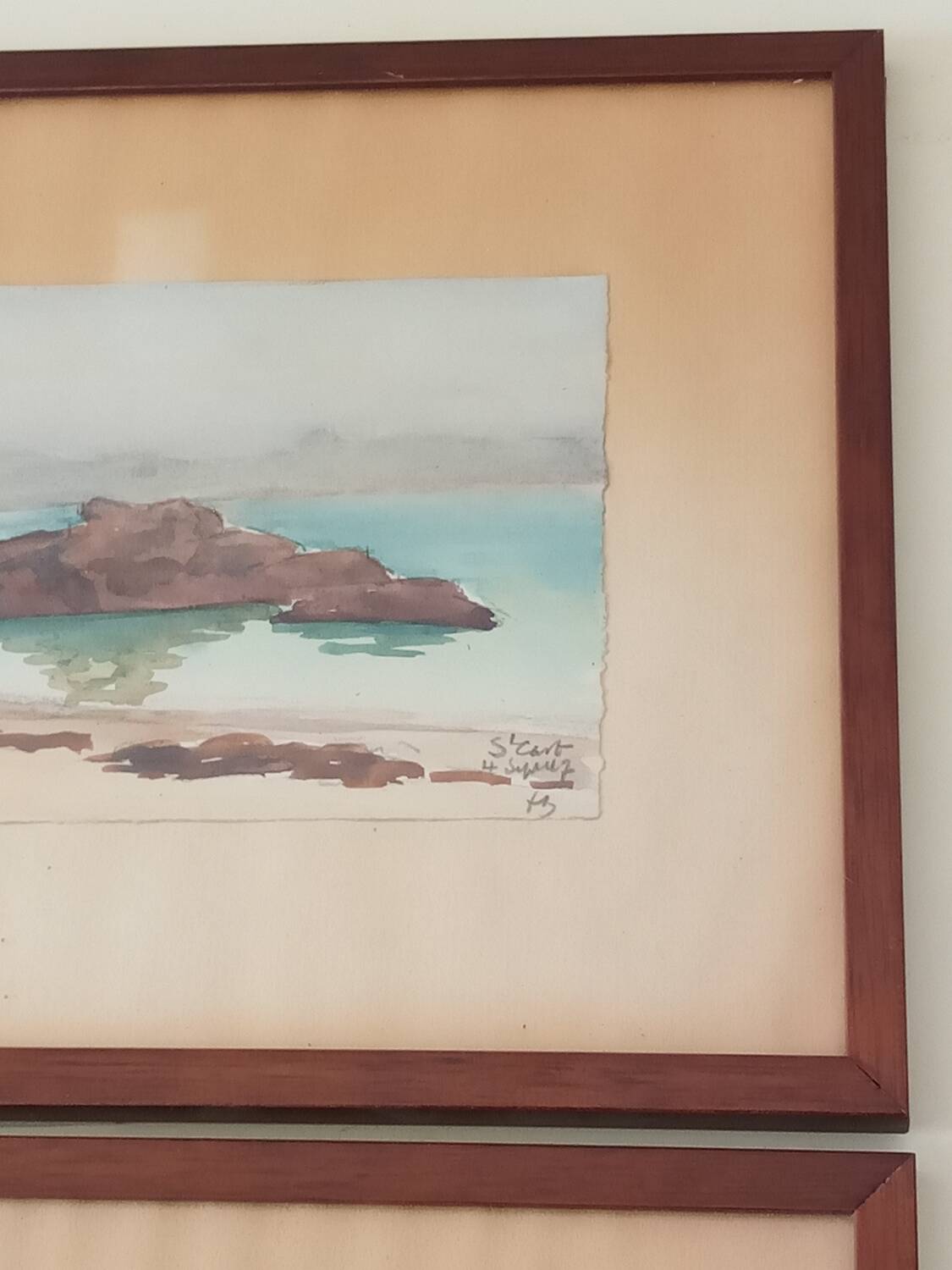 Paire d'acquarelles de Saint Gast, 1947, signées FG
