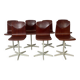 Set of 7 Galvanitas workshop chairs central foot Netherlands 1970s