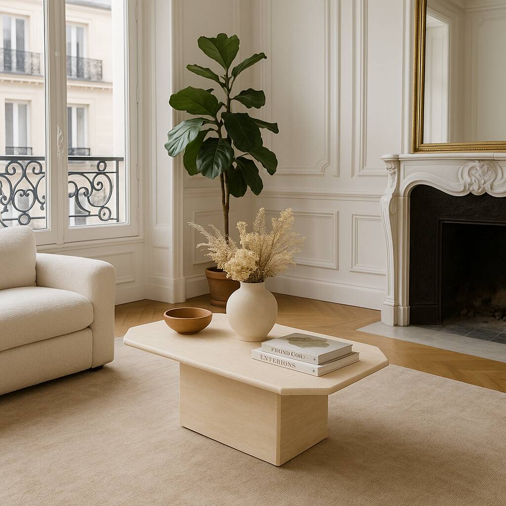 Vintage travertine coffee table