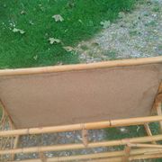 Table basse ancien en rotin vintage