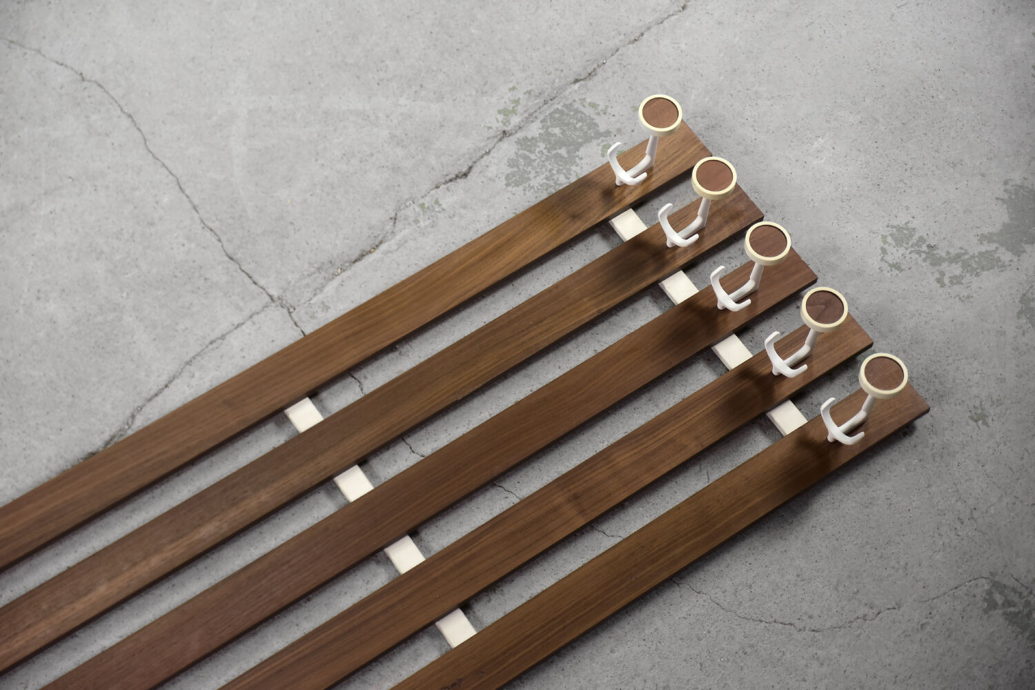 Vintage Mid-Century Scandinavian Modern Teak Wall Coat Rack, 1950s