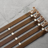 Vintage Mid-Century Scandinavian Modern Teak Wall Coat Rack, 1950s