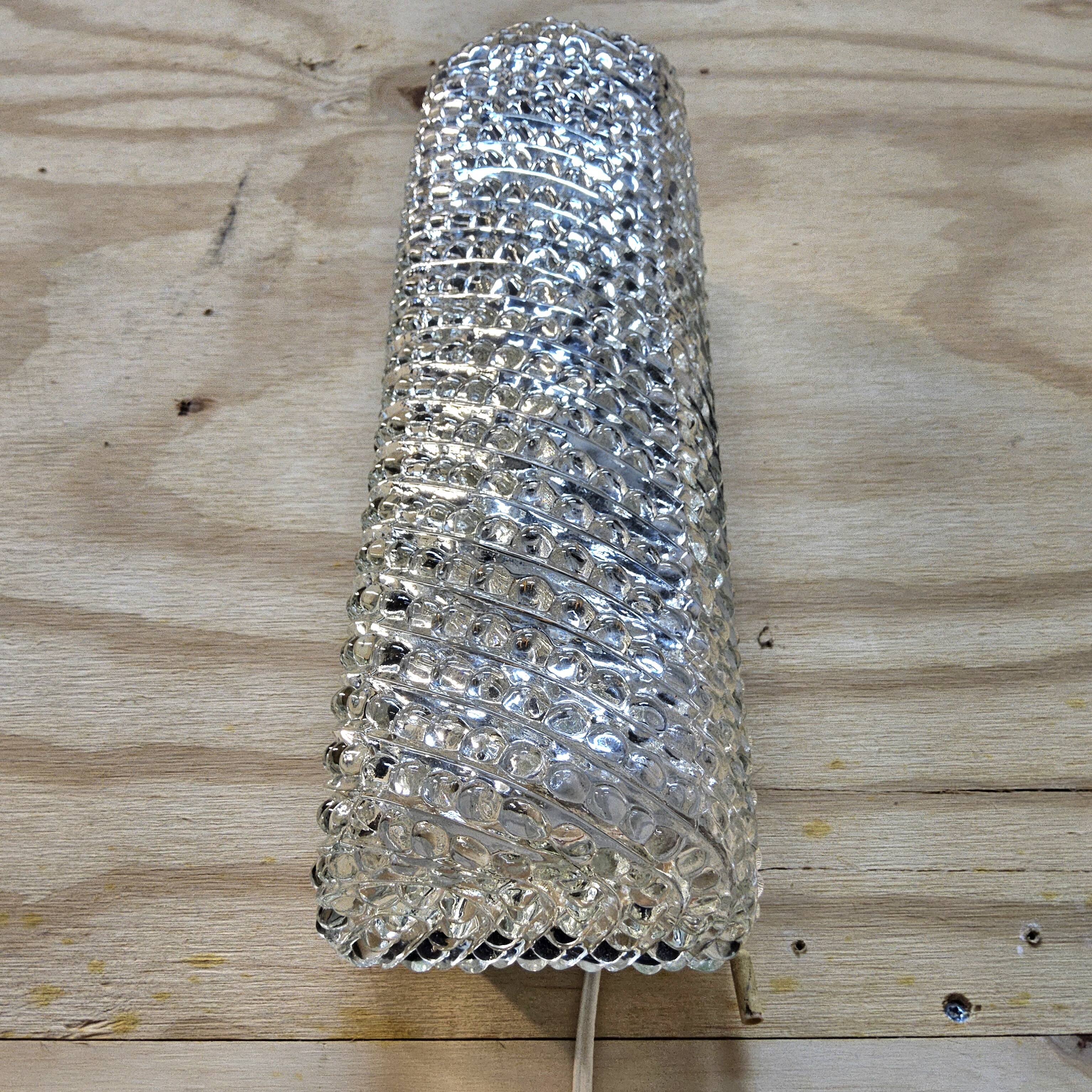 Vintage wall lamp Glashutte Limburg bubble glass texture (60s)