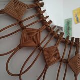 Large rattan sun mirror from the 50s/60s