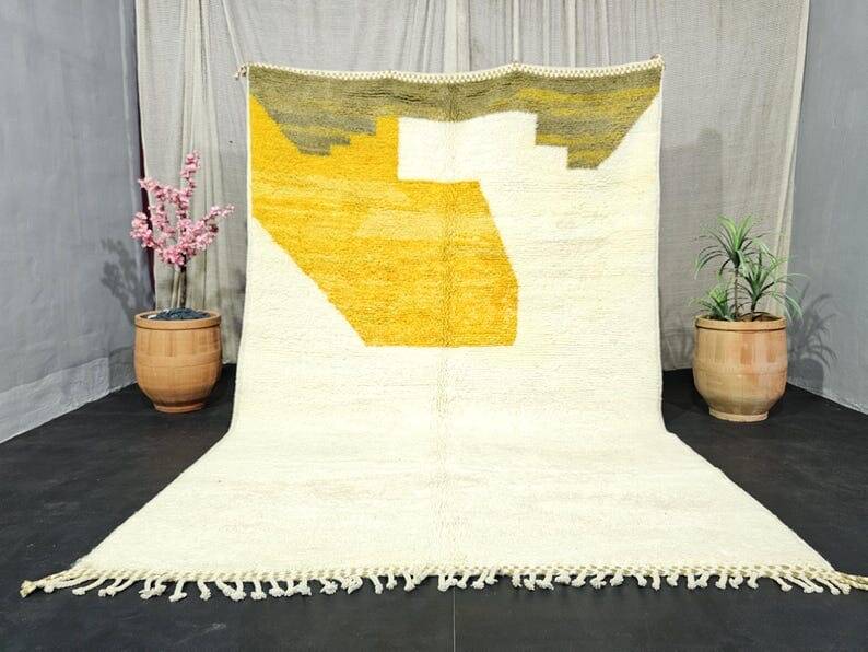 Tapis en laine naturelle marocaine fait main taille 200 x 300 cm