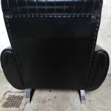 Fauteuil en cuir noir de luxe