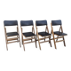 Lot of 4 Mid Century Folding Chairs 60s 70s vintage