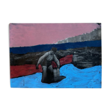 Bold pastels on old photo - Hasting 1928