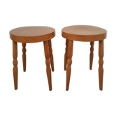 Paire de tabourets bas Baumann bistrot - vintage