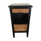 Bedside 1940s wooden and marble grey/bordeaux top