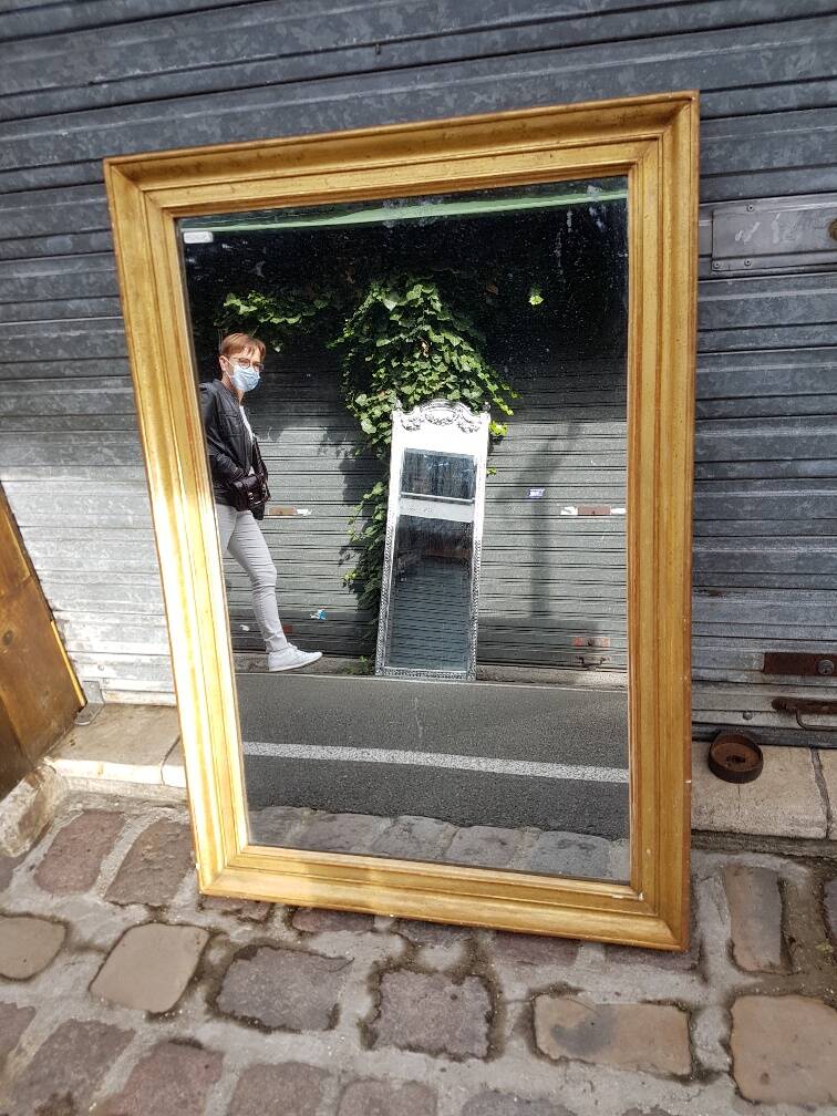 GOLDEN RECTANGULAR MIRROR FROM THE LOUIS-PHILIPPE PERIOD (1830-1848)