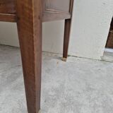 Louis XVI style minister's desk in solid walnut, 4 drawers, old manufacture