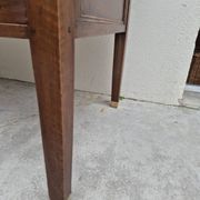 Louis XVI style minister's desk in solid walnut, 4 drawers, old manufacture