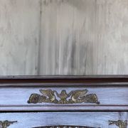 Large antique library from the Empire/Napoleon III period in mahogany and gilded bronze.