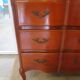 3-drawer chest of drawers in Louis XV style cherry wood, 1980s