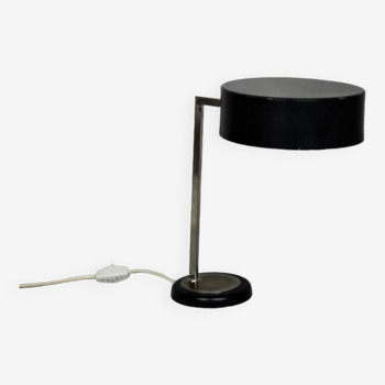 Vintage Mid-Century German Modern Minimalist Black Metal Desk Lamp, 1960s