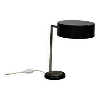 Vintage Mid-Century German Modern Minimalist Black Metal Desk Lamp, 1960s