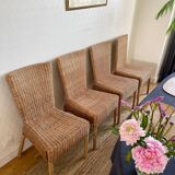 4 vintage rattan chairs
