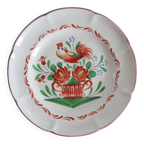 Antique Rooster Plate in St Clément Earthenware