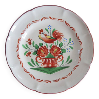 Antique Rooster Plate in St Clément Earthenware