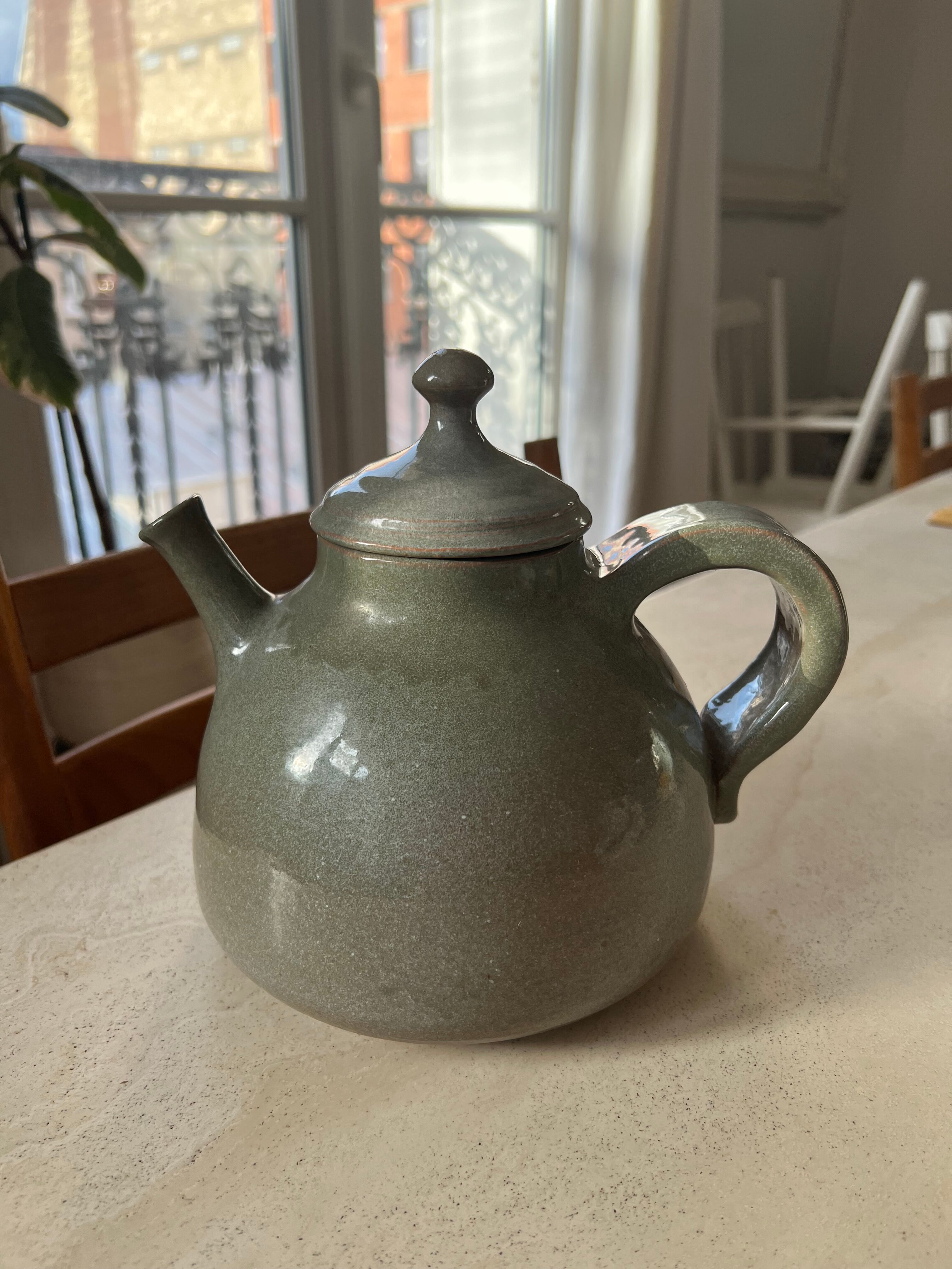 Handmade pottery stoneware teapot