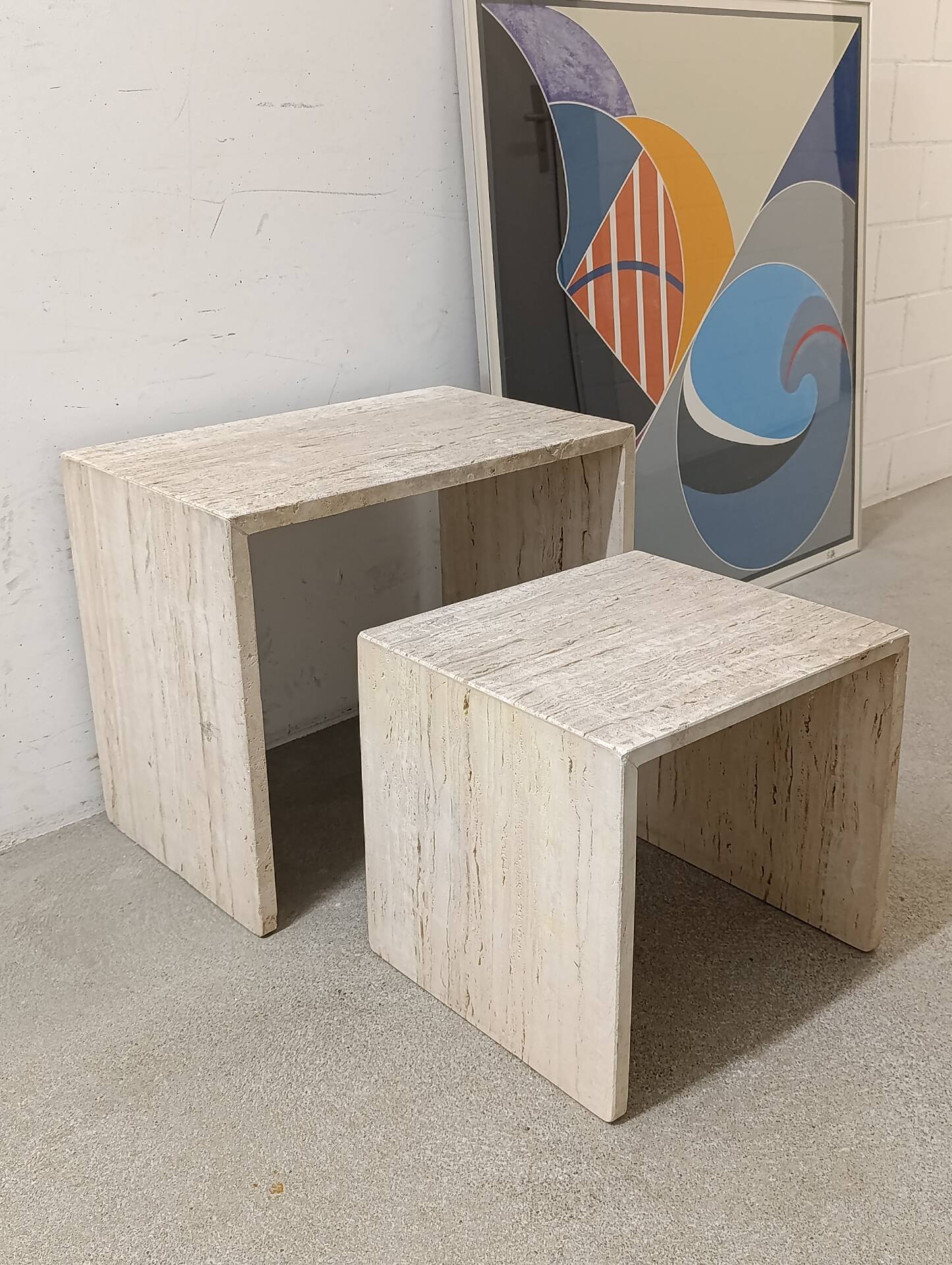 Nested tables in travertine