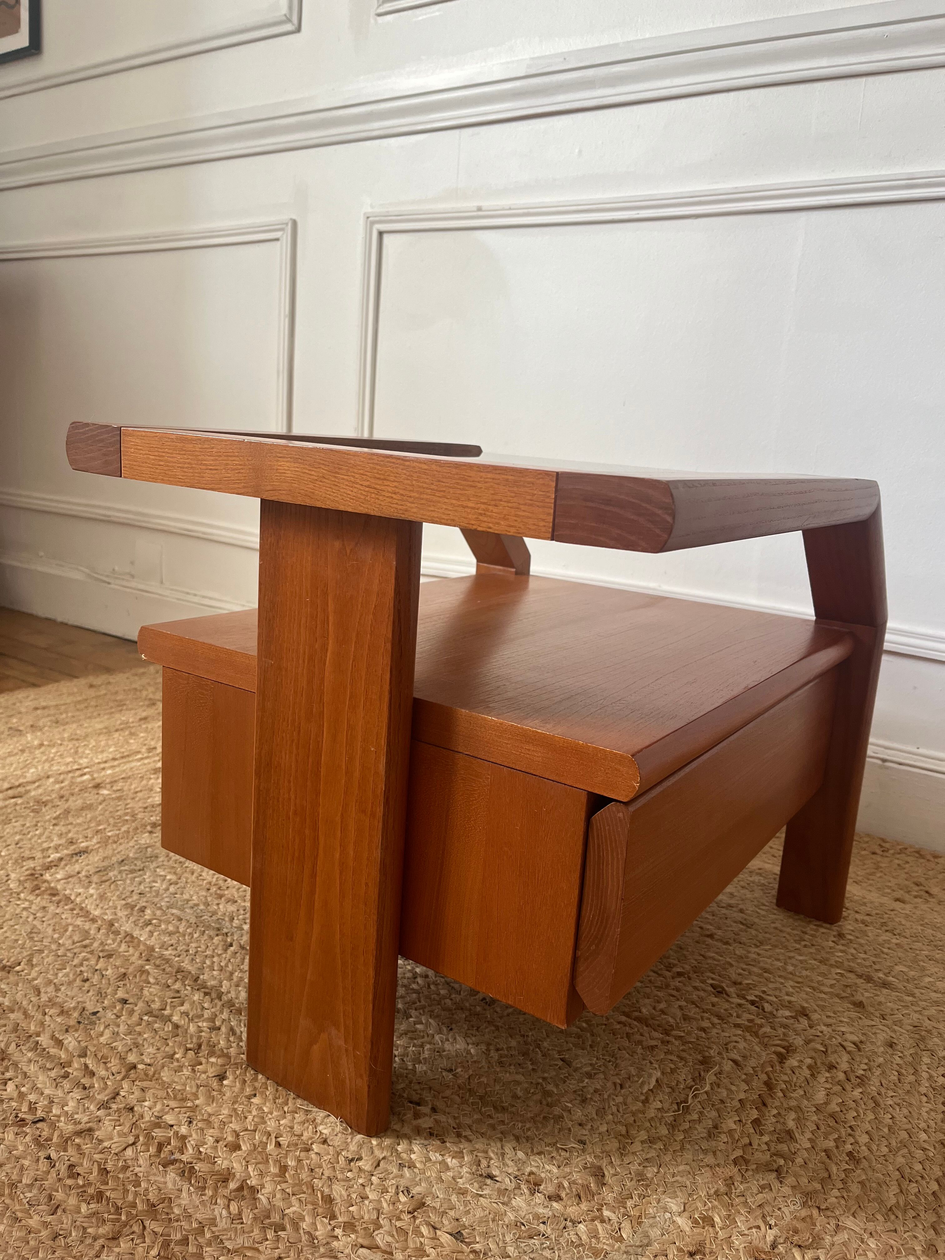 Table de chevet en orme vintage