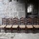 Lot de 6 chaises brutalistes paillées
