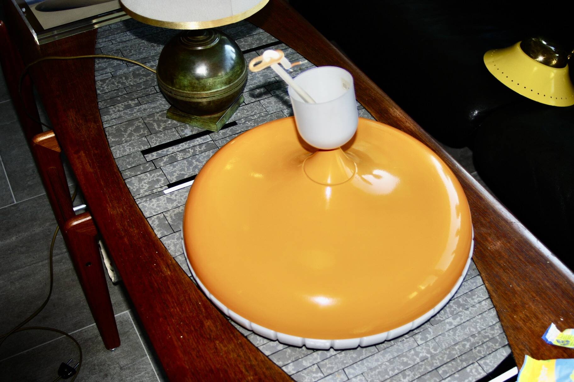 Vintage space age orange pendant pendant for siemens 1970