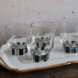 7 glasses to shoot / art deco liqueur white and black