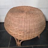 Vintage Italian design rattan wicker ball stool from the 1970s.