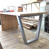 Table basse mélèze et pied acier