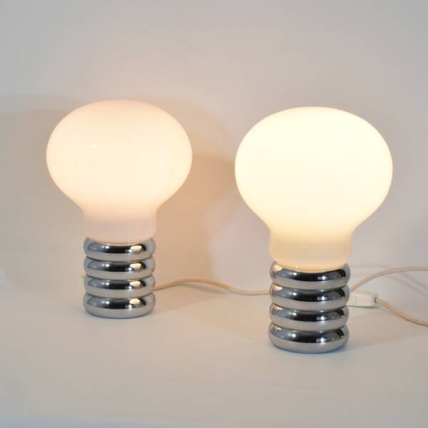 Pair of Bulb lamps by Ingo Maurer, Murano