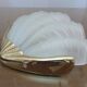 Wall lamp " shell " Art Deco brass and frosted glass 70s
