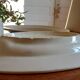 Antique asparagus dish, large 19th century oval earthenware dish D. JOHNSTON & J. VIEILLARD BORDEAUX