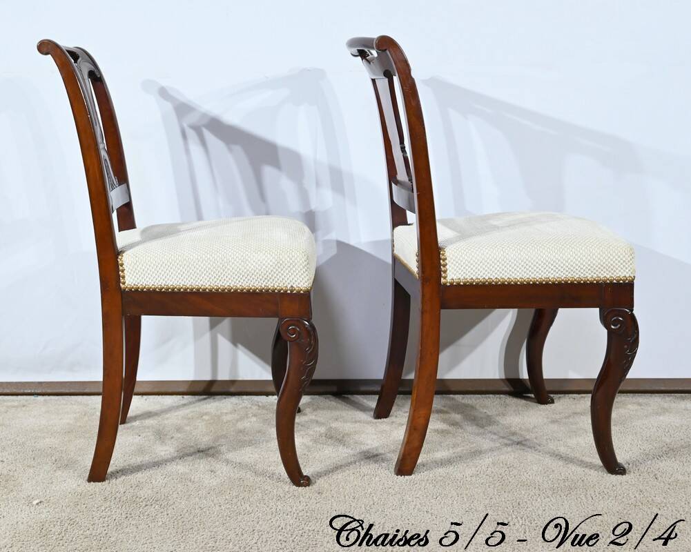 Suite of 5 Cuban Mahogany Chairs, Restoration Period – Early 19th Century