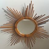 Vintage rattan sun mirror 60 years