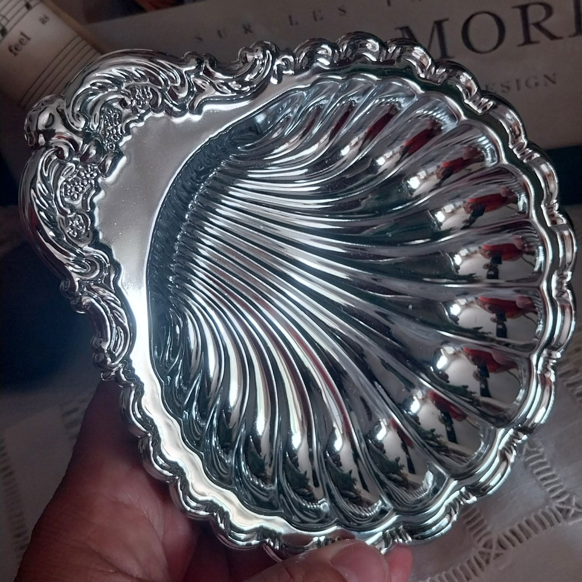 Vintage scallop shell dish
