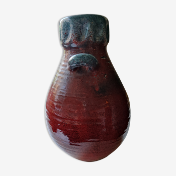 Vase céramique accolay rouge et bleu