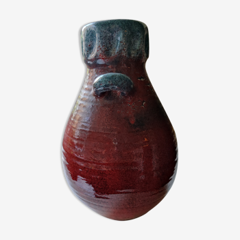 Large ceramic vase Accolay red and blue