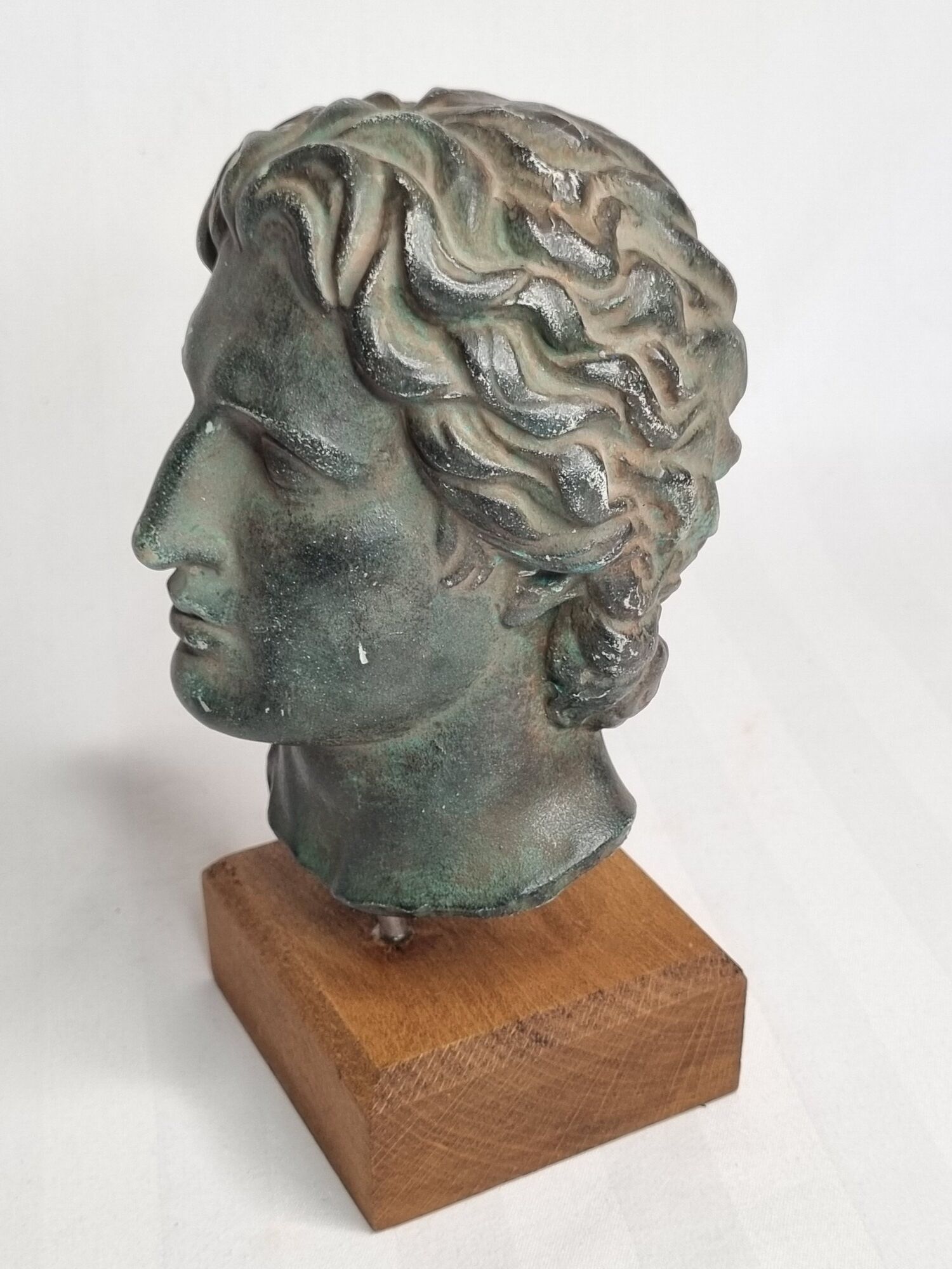 Bust of Alexander the Great in plaster in imitation of bronze