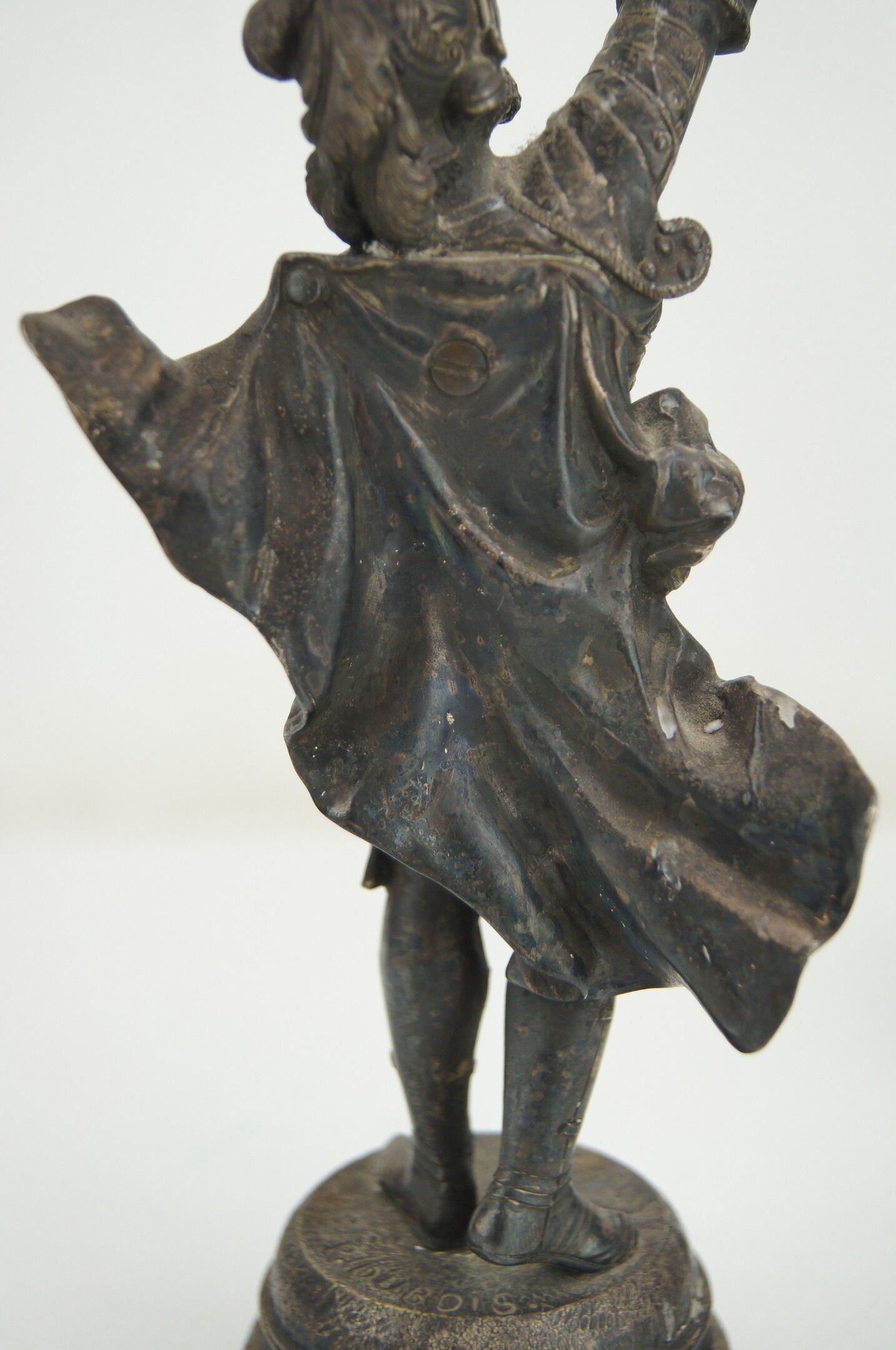 Silver bronze torch pair Paul Dubois
