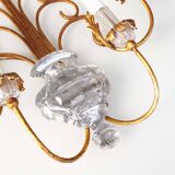 Monumental Bagues style crystal and gilt central sconce by Banci Firenze