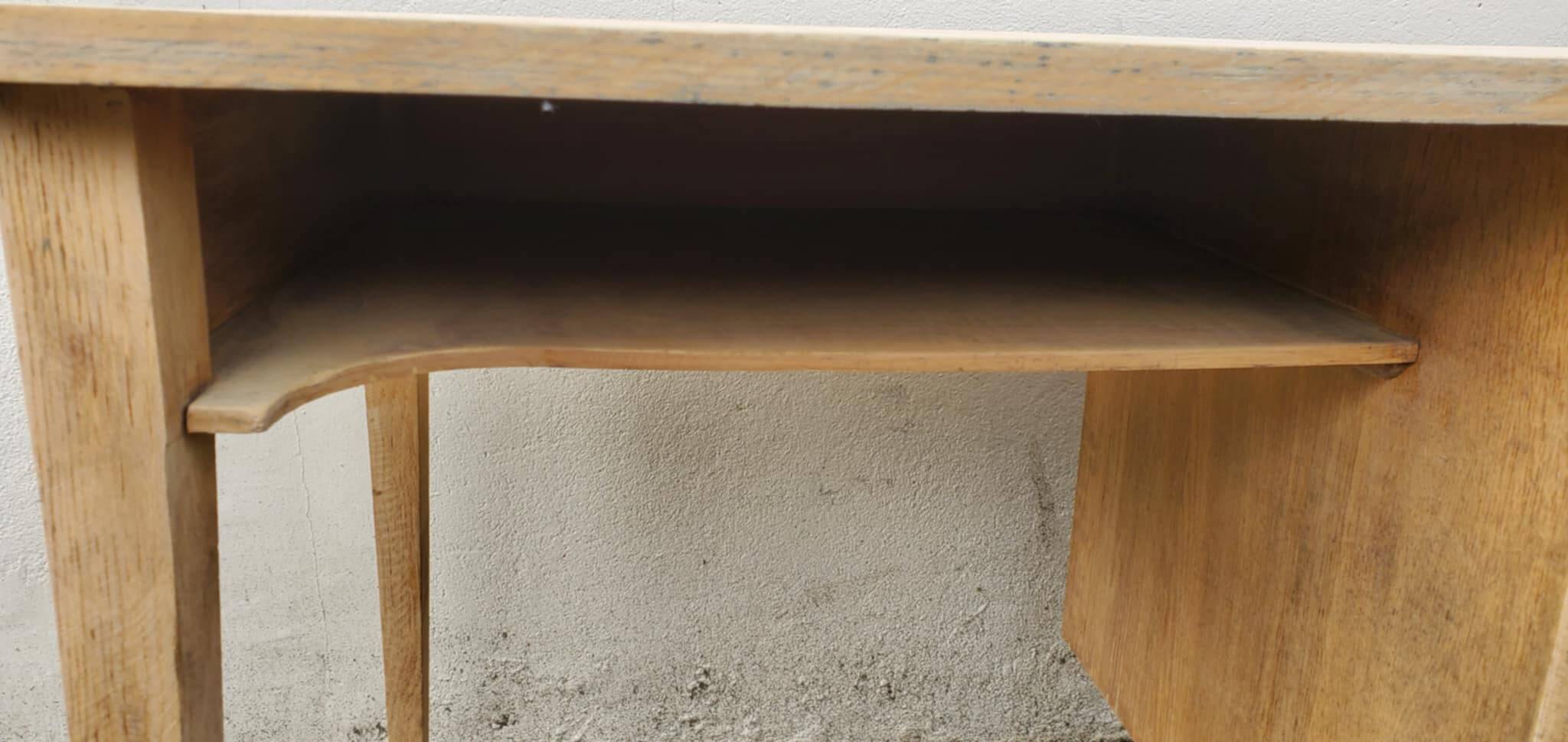 Raw wood pedestal desk, 1940-1950