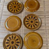 6 small plates Longchamp Squirrel and brown palmettes